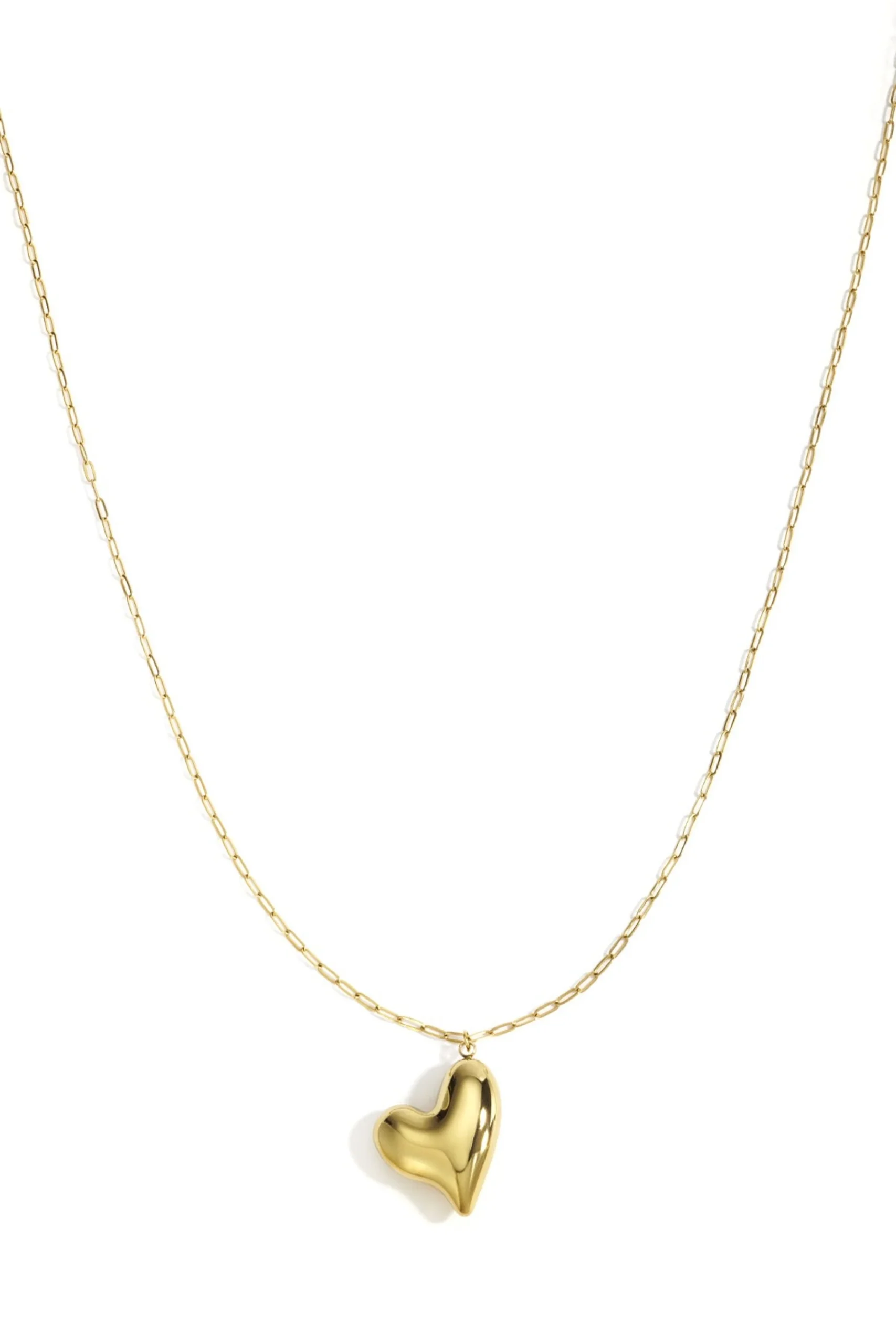 ”EXTRA LONG” HEART NECKLACE – GOLD